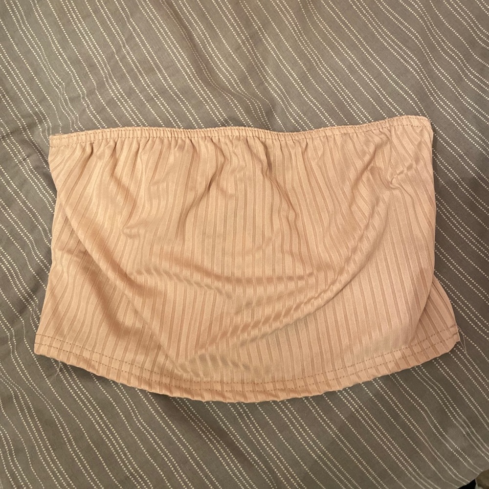 Keep Rib Simple Bandeau Crop Top - Picture 3 of 6